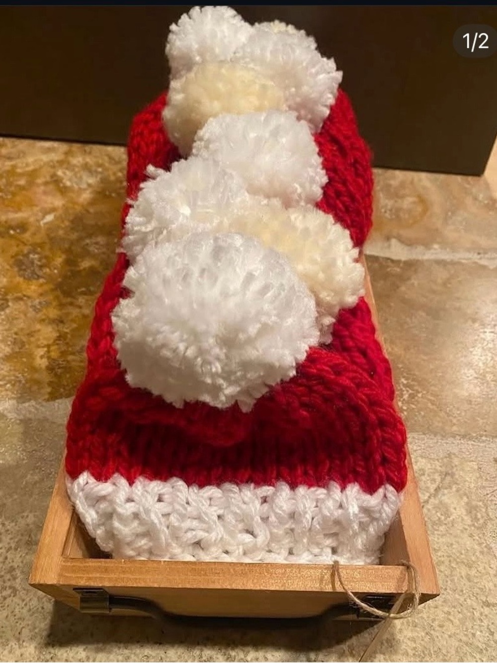 Hand Knit Santa Hat